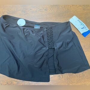 Catalina Swimwear LG 12-14-Full coverage-Mid-Hi Rise-Built in Brief. Rich Black.